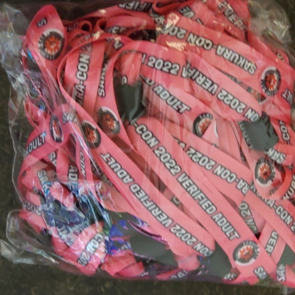 Sakura Con 2022 Wristbands Sealed Unopened Package Of 50 Collector's